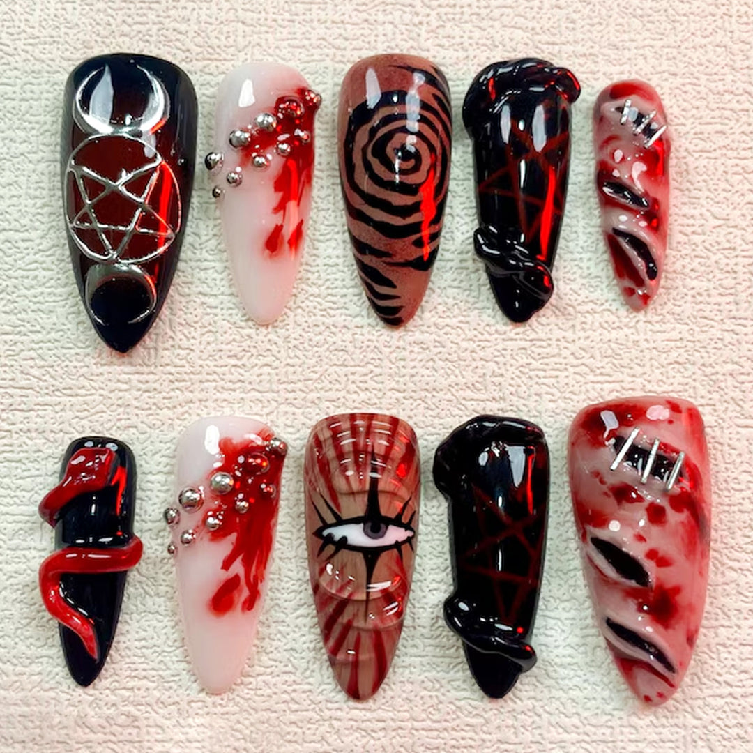 Creative Halloween Nail Art Set with Creepy Designs Bowlift