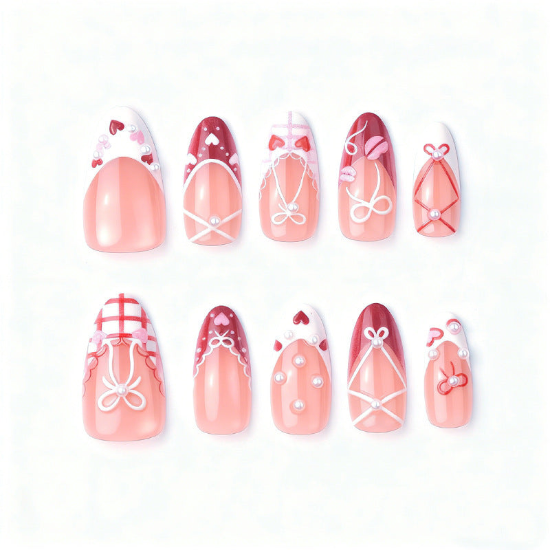 Decorative artificial nails in romantic design Bowlift