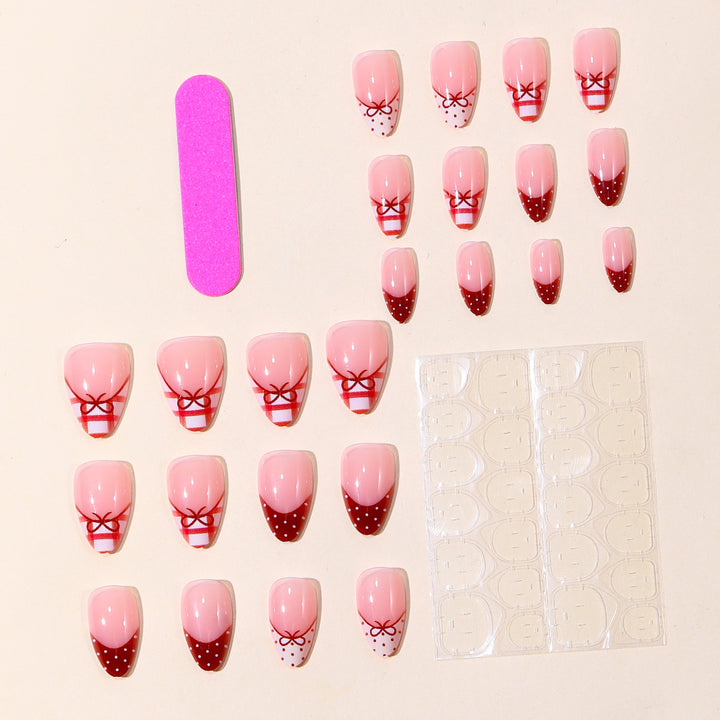 Elegant Designer French Tip Nail Art Extensions Bowlift