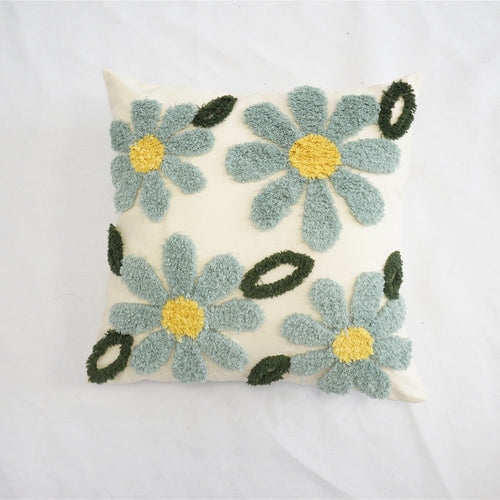 Artistic Floral Embroidered Cushion