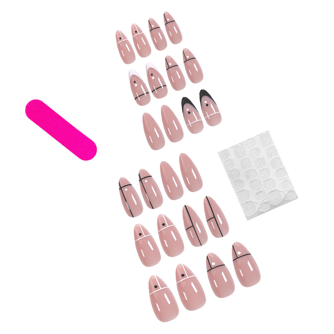 Artistic artificial nails with geometric design Bowlift