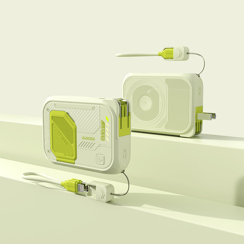 Robust power bank with fast charging function and integrated charging cable Bowlift