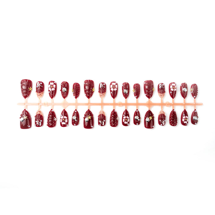 Premium artificial nails with floral and maritime motifs Bowlift
