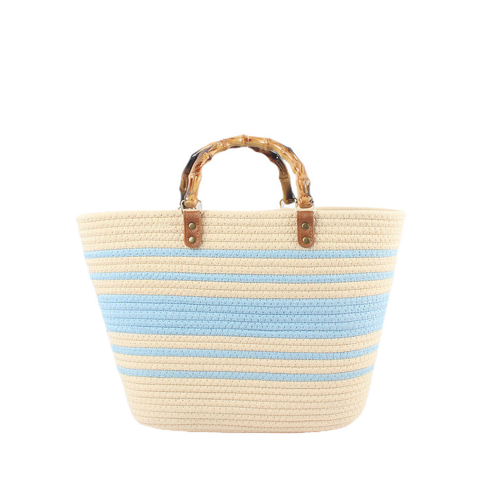 Stylish beach bag with bamboo handles Bowlift