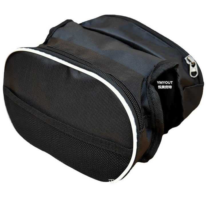 dual-compartment reflective cycling saddle pannier bag with waterproof fabric and quick-release straps Bowlift