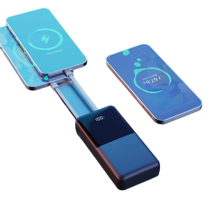 Portable power bank with integrated charging station and digital display Bowlift