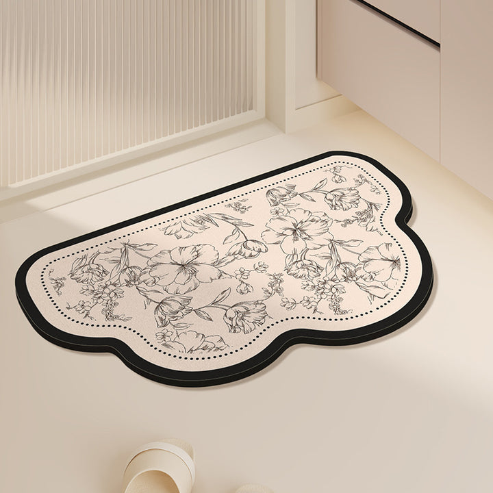 Floral Design Indoor Mat Bowlift