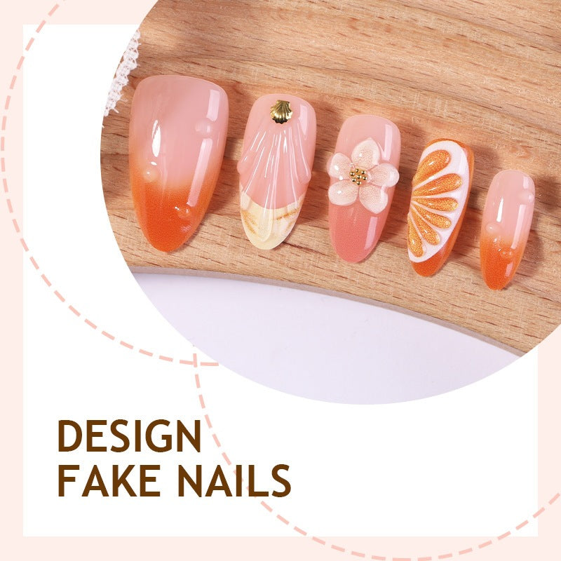 Creative nail set with floral and fruit decorations Bowlift
