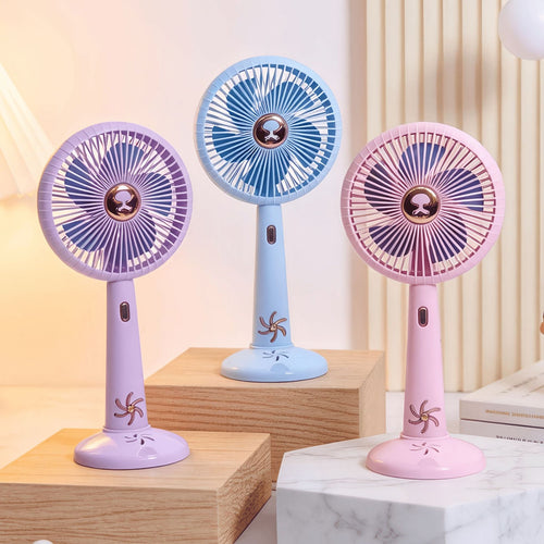 Cooling rechargeable handheld and tabletop fan with detachable base and USB charging Bowlift
