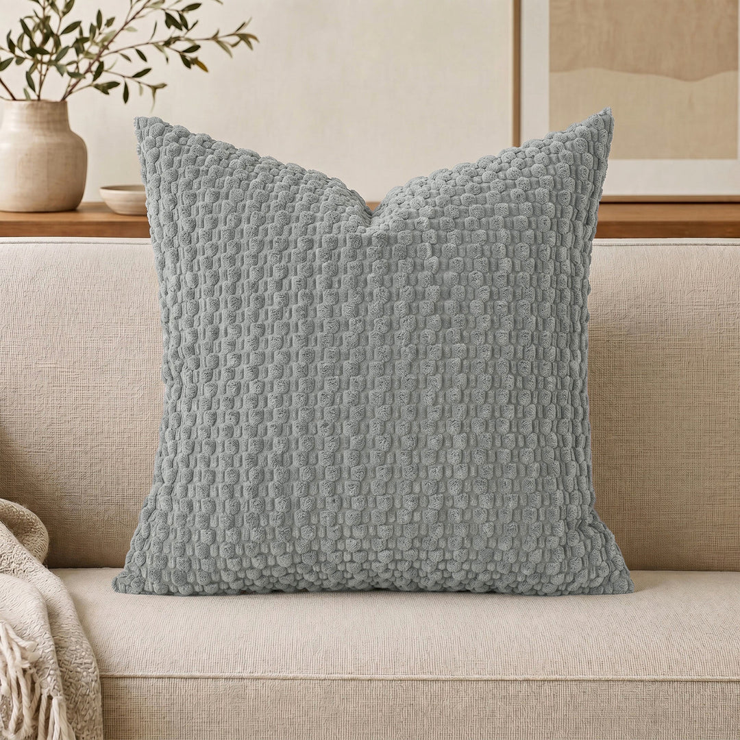 Plush Textured Throw Pillow Cover Bowlift