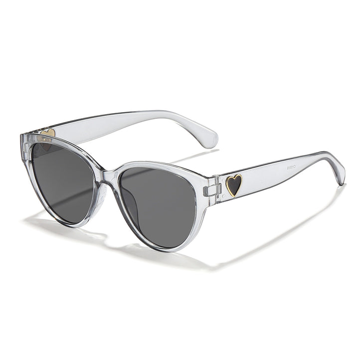 Ladies Cat-Eye Sunglasses with Heart-Shaped Detail and UV Protection Bowlift