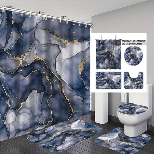 Digital Floral Theme Bathroom Décor Set Bowlift
