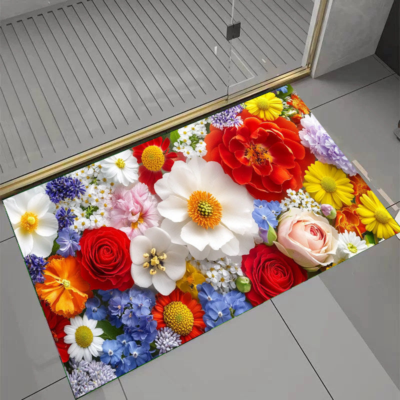 Floral Pattern Soft Bath Mat