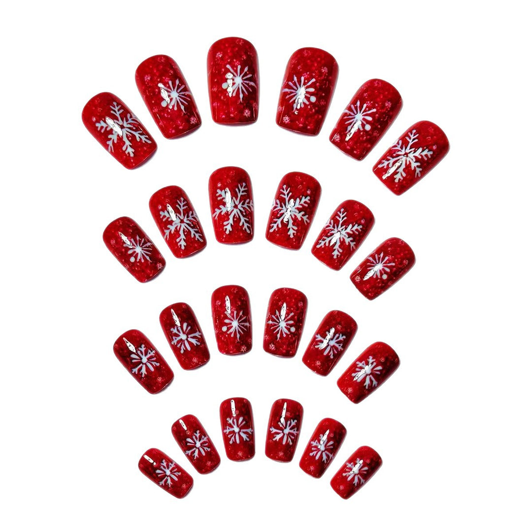 Creative Nail Art with Festive Snowflake Design Bowlift