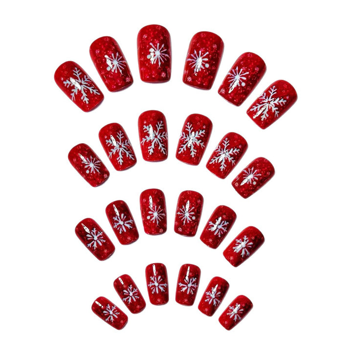 Snowflake Design Acrylic Nail Art Bowlift