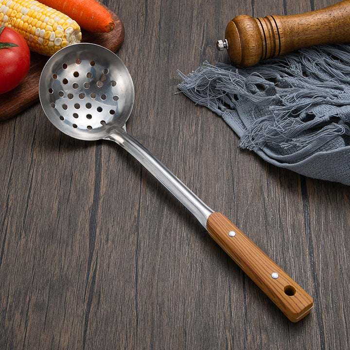 Slotted stainless steel turner spatula with ergonomic wooden handle Bowlift