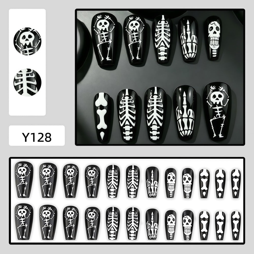 Art Nail Set with Skeleton Designs Bowlift