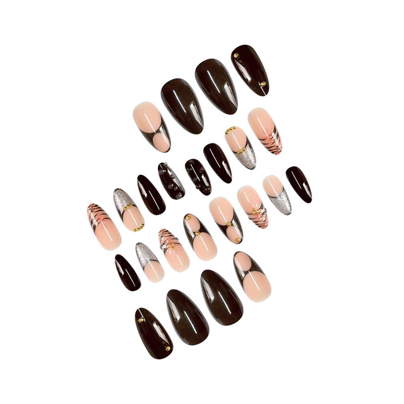 Artistic Stiletto Press-On Nail Art with Butterfly Accents Bowlift