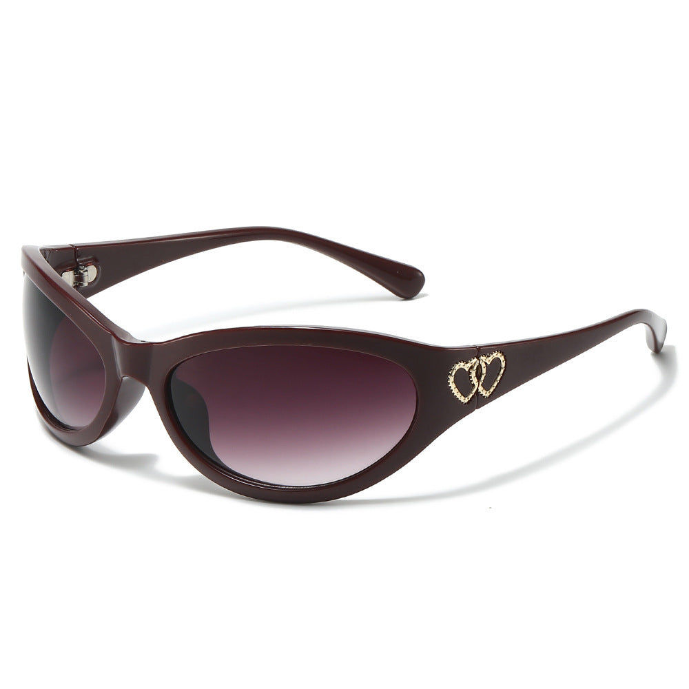 Fashion Cat-Eye Sunglasses with Heart Detail Bowlift