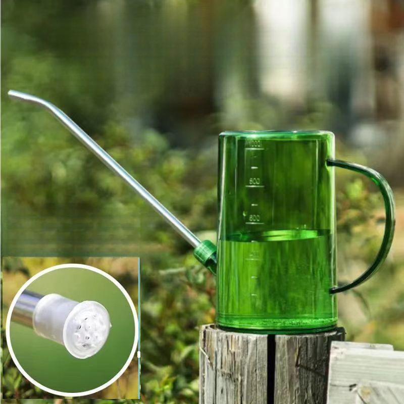 Transparent Measured Long-Spout Indoor Plant Watering Can with Gooseneck Bowlift