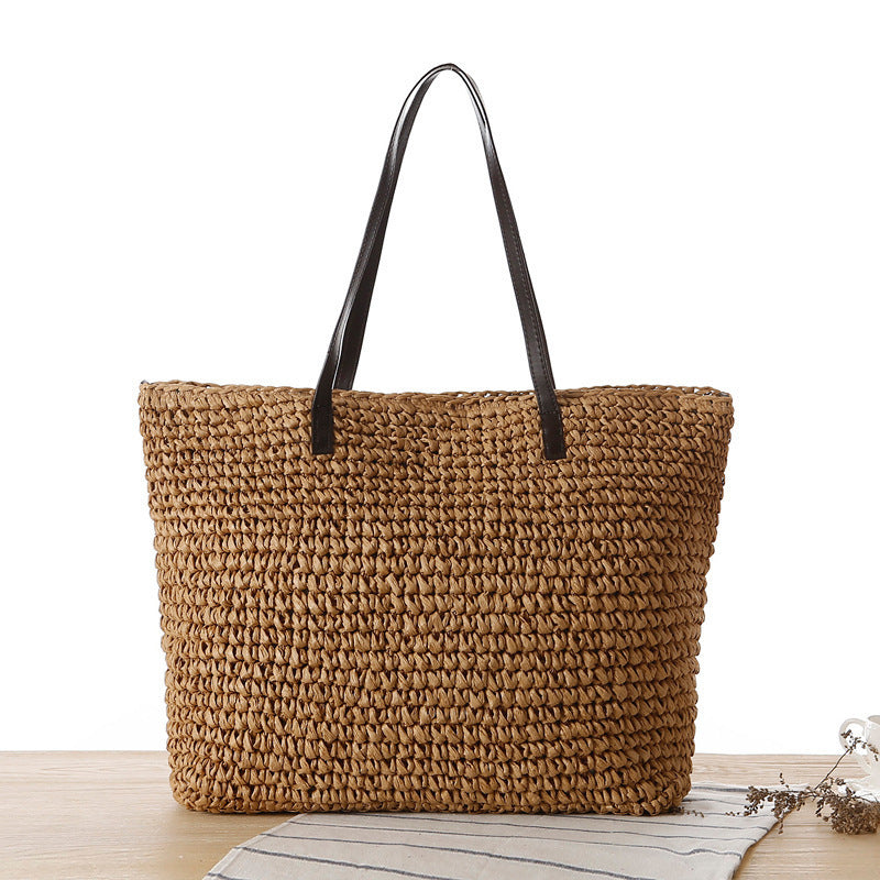 Braided beach bag with sturdy zipper Bowlift