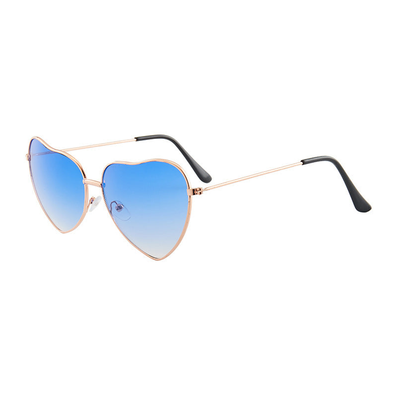Ladies Heart-Shaped Sunglasses with UV Protection and Elegant Frame Bowlift