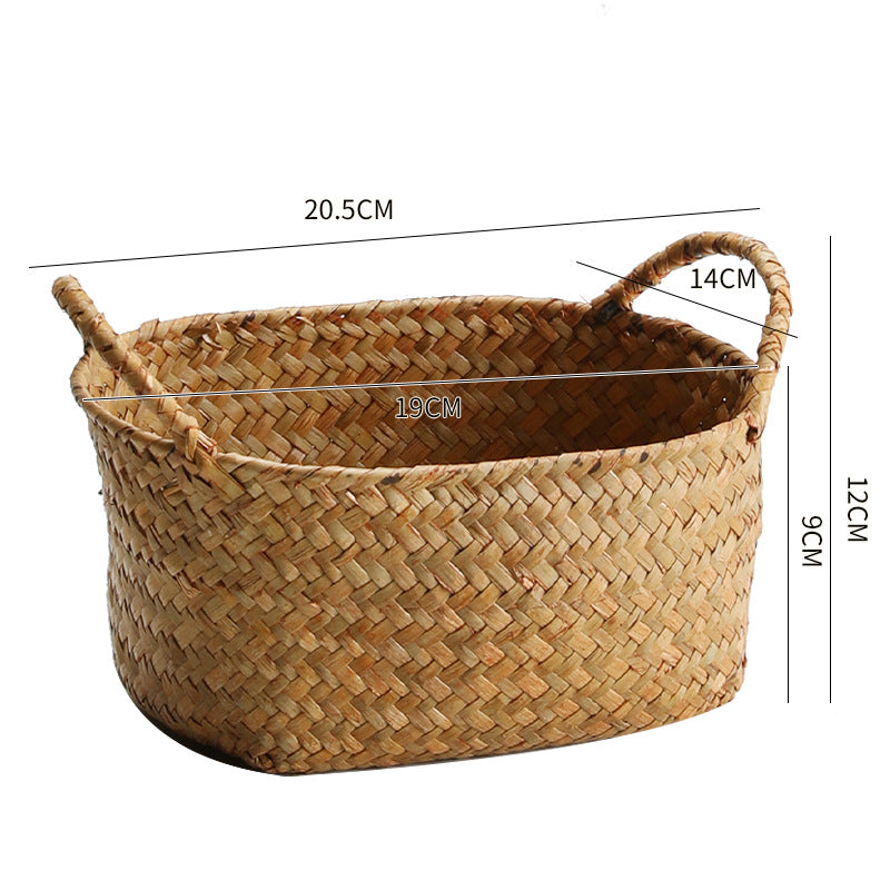 Handwoven Seagrass Storage Basket Bowlift