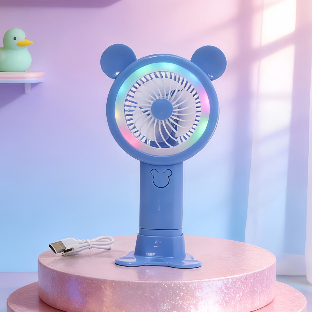 Women's Portable Mini Fan in Playful Bear Design Bowlift