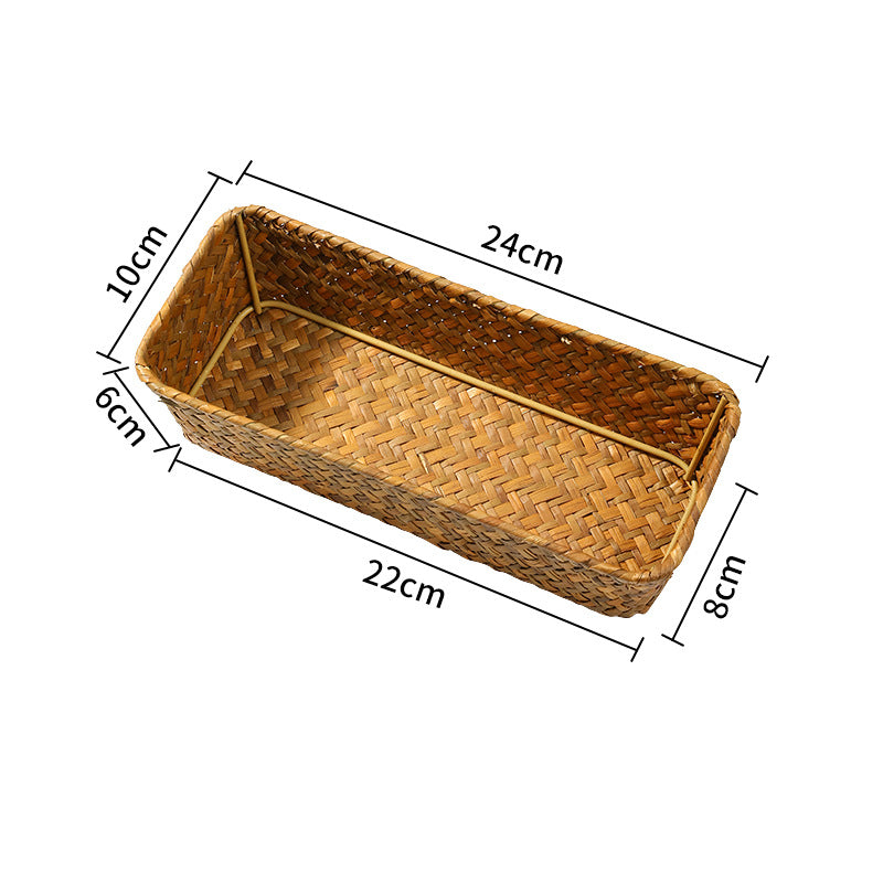 Unisex Rectangular Storage Basket made of Natural Wicker Bowlift