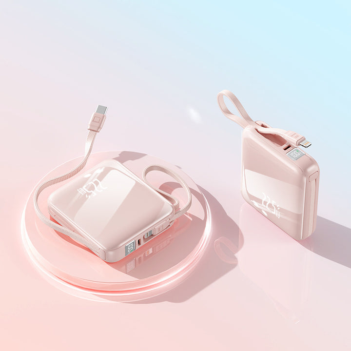 Portable power bank with integrated digital display and multifunctional charging cable Bowlift