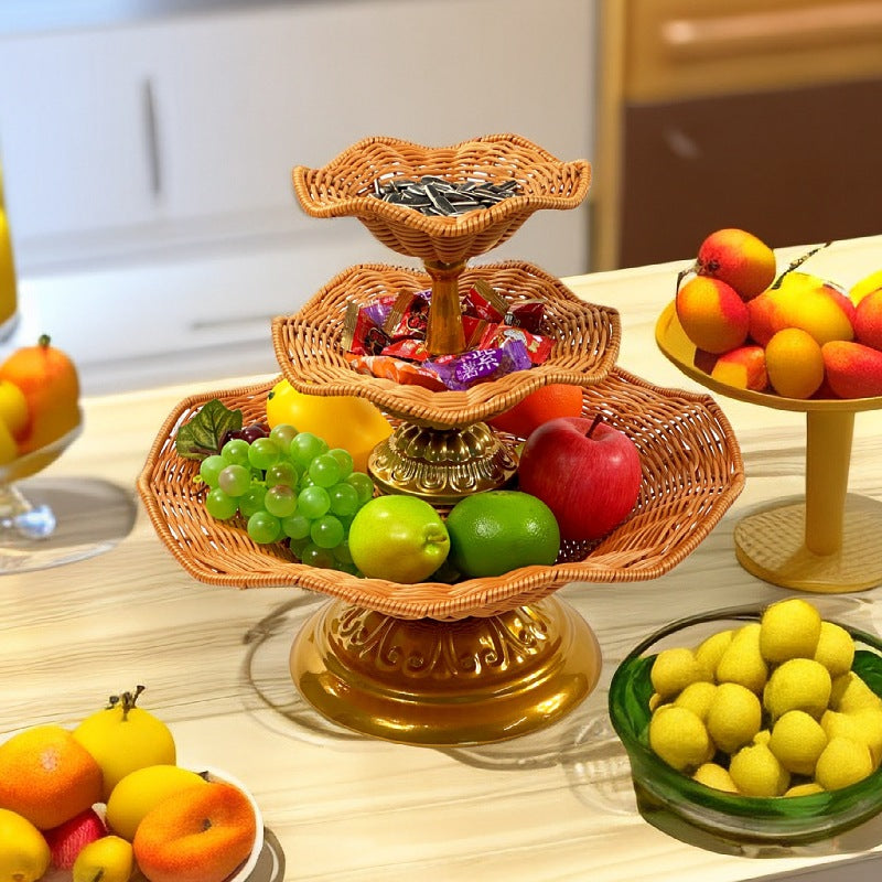 Women's elegant tray stand made of woven material Bowlift