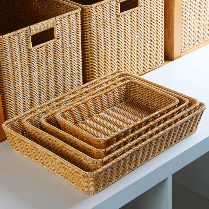 Handwoven Rectangular Storage Tray Bowlift