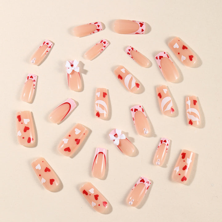 Creative 3D Heart and Bow Nail Art Extensions Bowlift