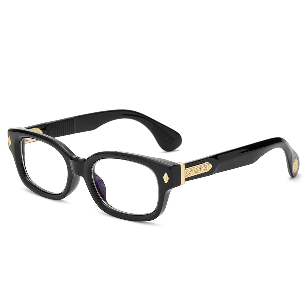 Retro Rectangular Polarized Acetate Sunglasses with Embossed Temples Bowlift