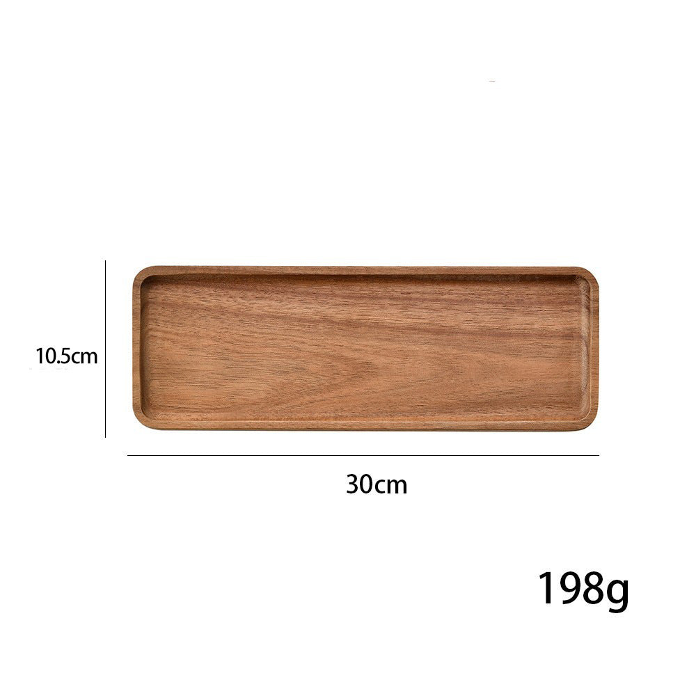 Elegant wooden serving tray with raised edge Bowlift