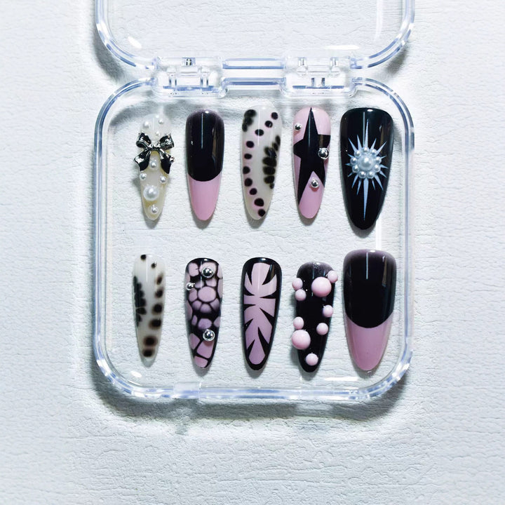 Ocean-Inspired 3D Decorative Press-On Nail Set Bowlift