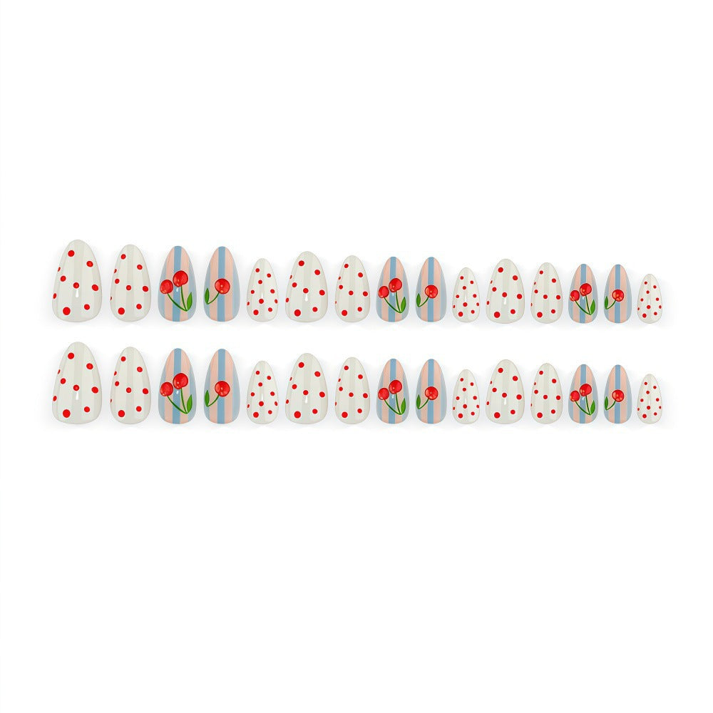 Artful Nail Art with Cherry Motifs Bowlift