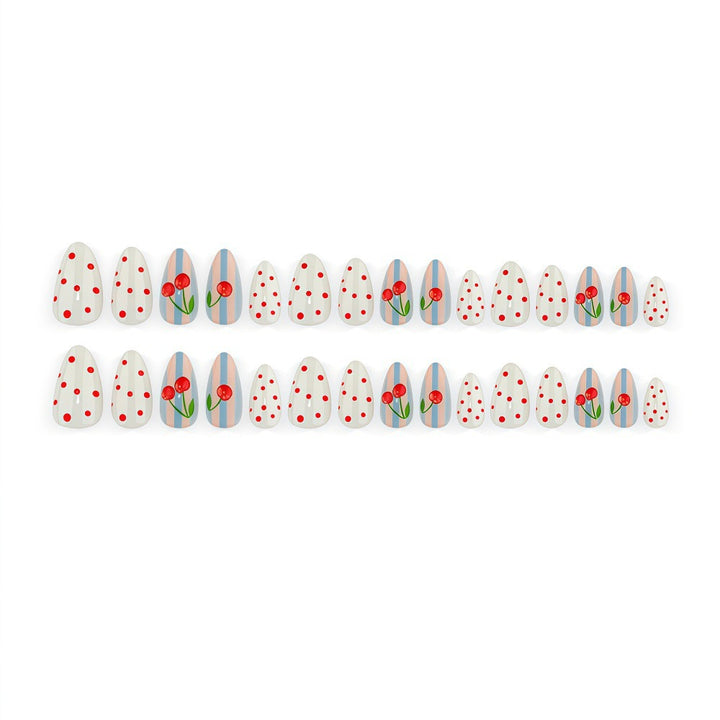 Artful Nail Art with Cherry Motifs Bowlift