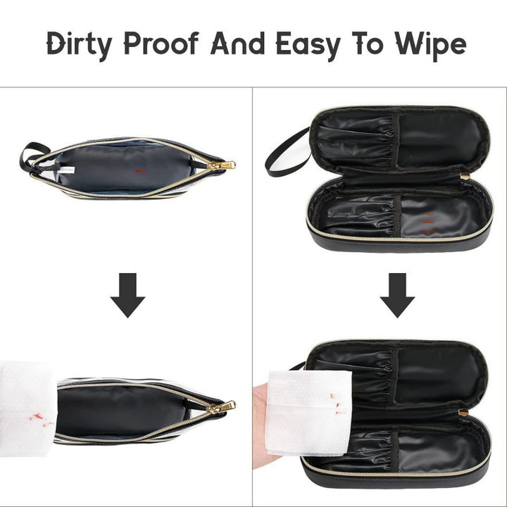 Cosmetic Organizer Bag with Transparent Design and Divided Interior Compartment Bowlift