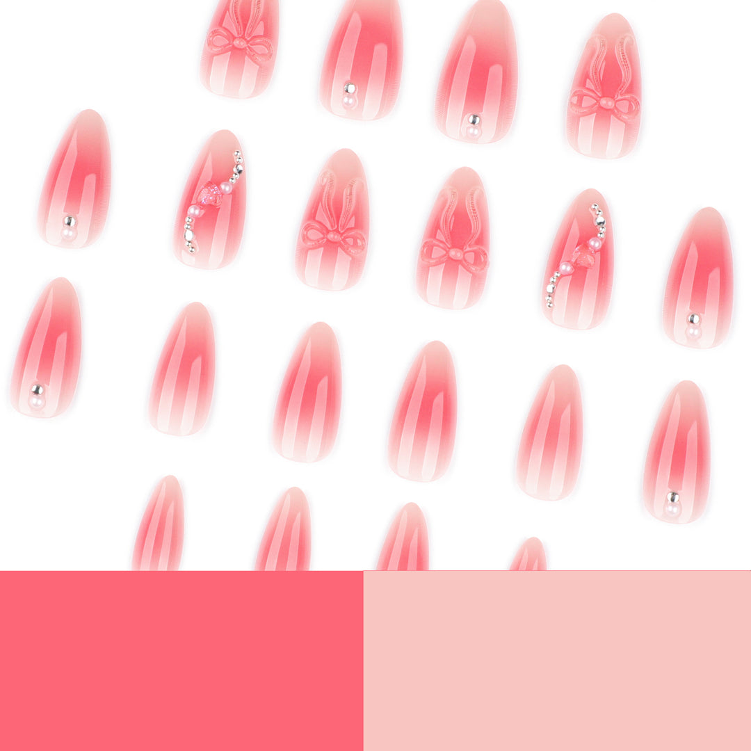 Artful nail extensions with delicate floral accents and glitter Bowlift