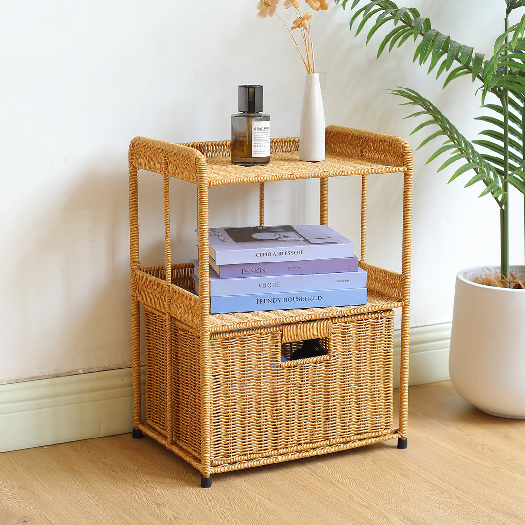 Three-Tier Open Weave Storage Rack Bowlift