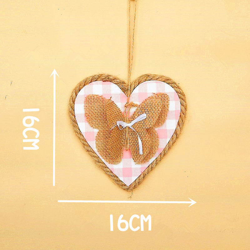 Heart-Shaped Decorative Wall Decor with Butterfly Motif