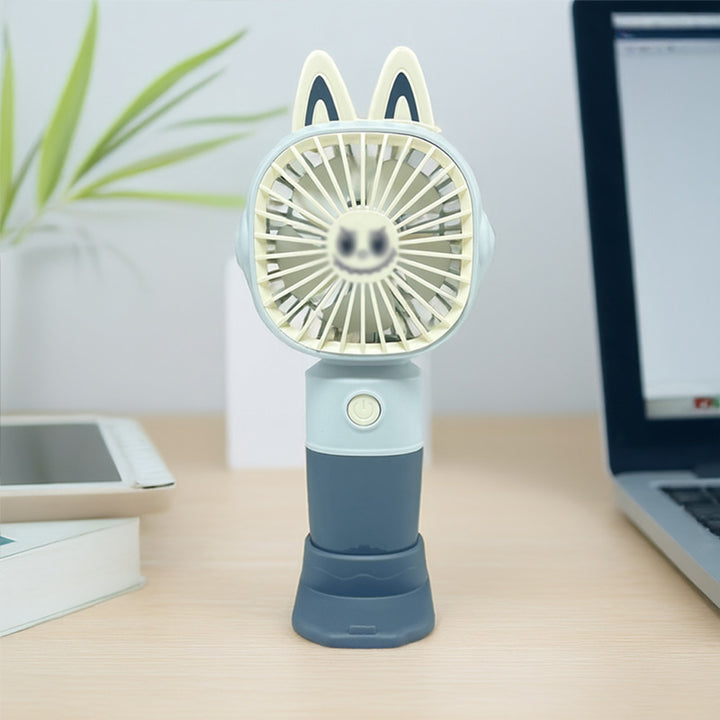 Women Portable Hand Fan with Cat Ears and USB Connection Bowlift