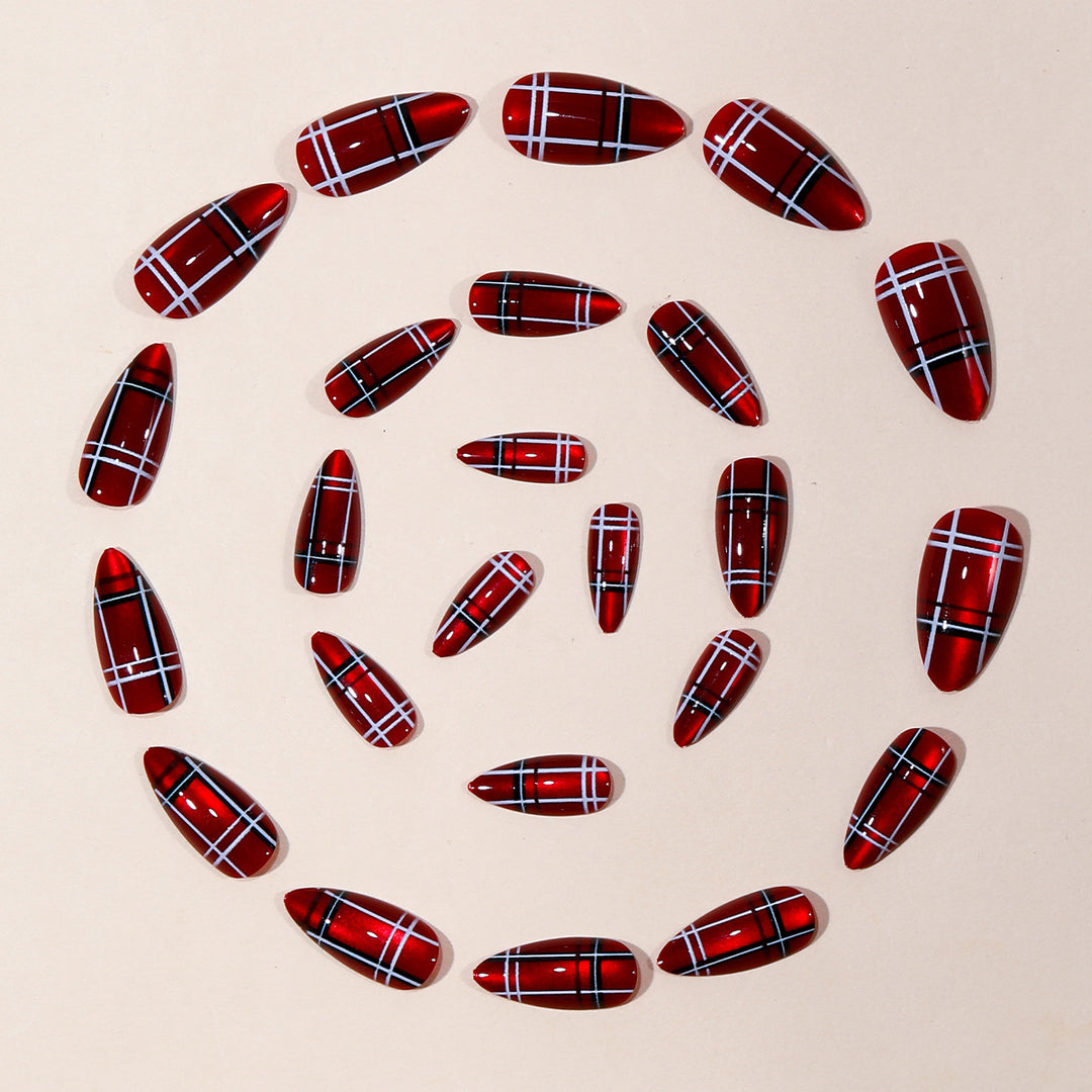 Trendy Plaid Nail Art Extensions Bowlift