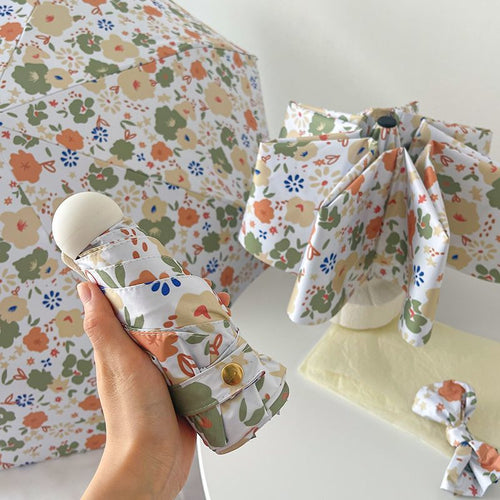 Women's Foldable Shoulder Bag with Floral Design Bowlift