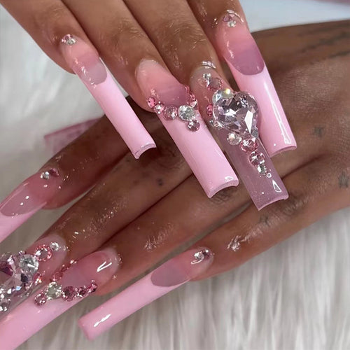 Glamorous nail extensions with glitter embellishments Bowlift