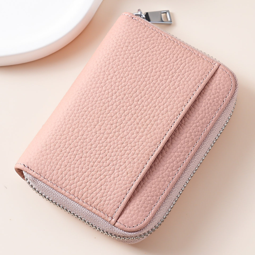 Multi-Functional Zippered Leather Wallet