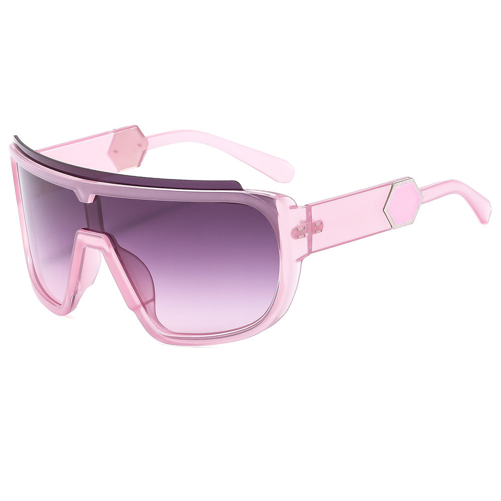 Women's sporty sunglasses with futuristic design and wide front Bowlift