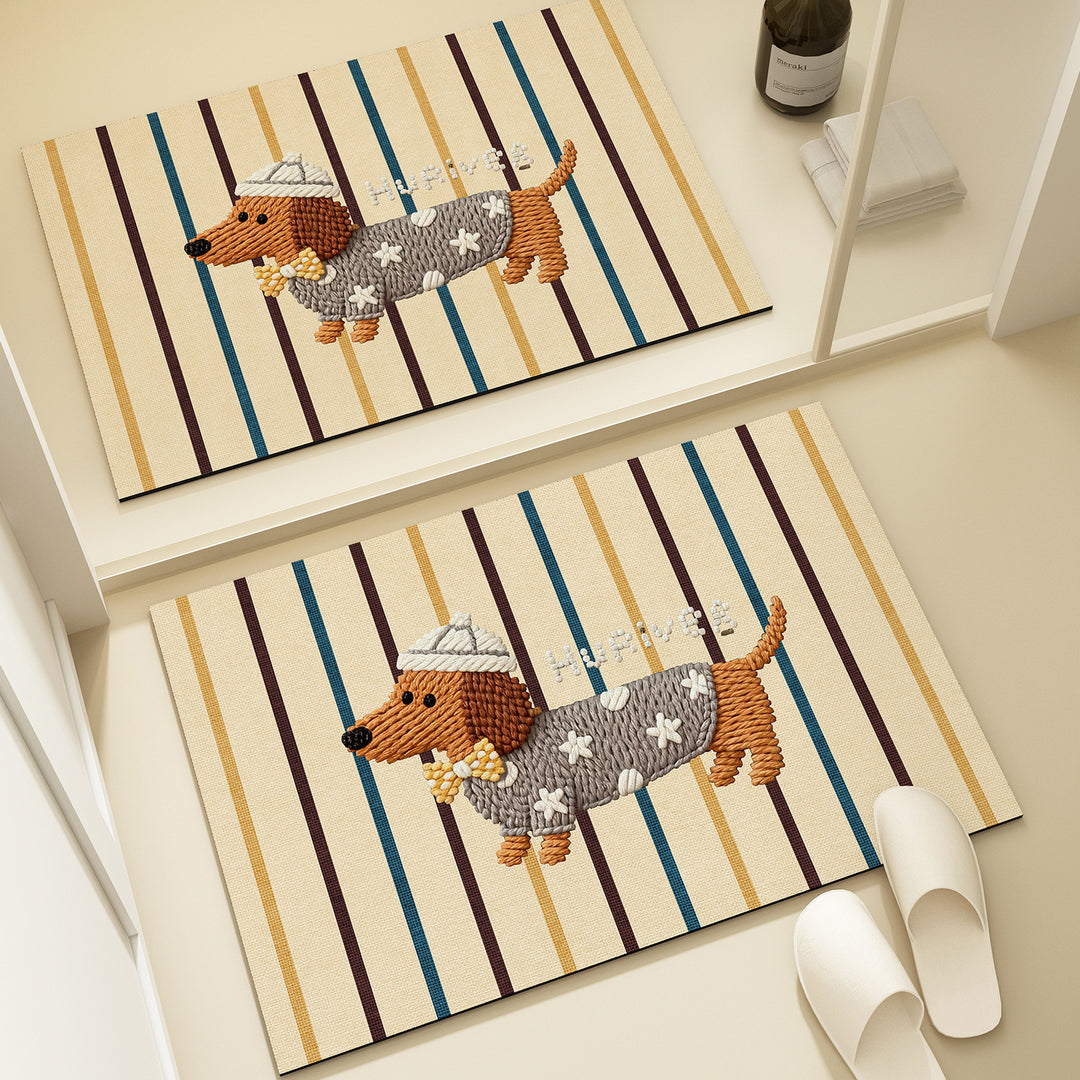 Playful Dog-Shaped Bath Mat