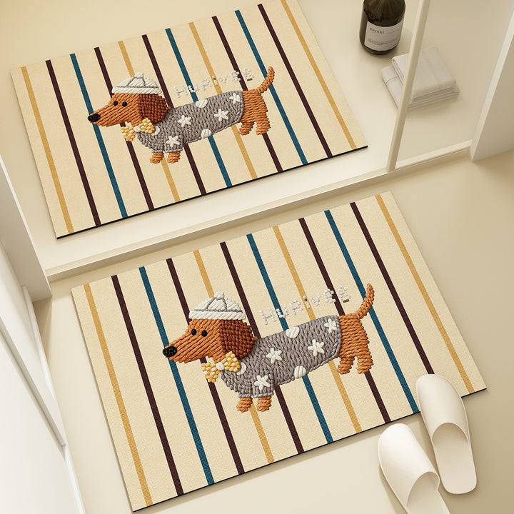 Playful Dog-Shaped Bath Mat